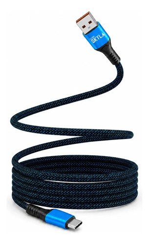Cable USB-A a USB-C 60W Mallado 1m - Corp Skyla - Azul