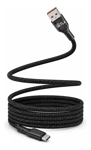 Cable USB-A a USB-C 60W Mallado 1m - Corp Skyla - Negro