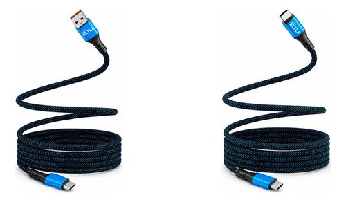 Kit Cable Usb-a A Usb-c + Cable Usb-c A Usb-c 60w 1m Azul Corp Skyla