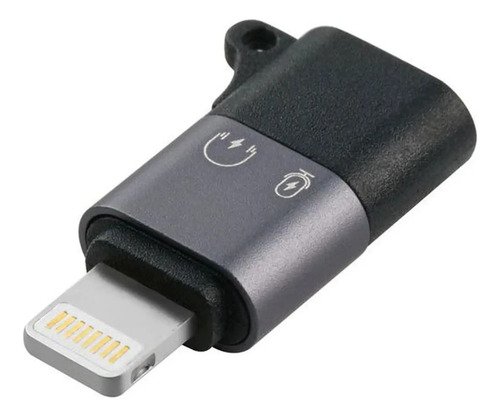 Adaptador De Usb Tipo C Compatible Con iPhone Lightning Gris Oscuro