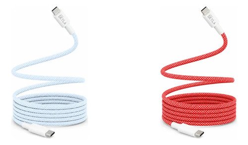 Kit 2 Cables Usb-c A Usb-c 2m 60w Azul Y Rojo Corp Skyla