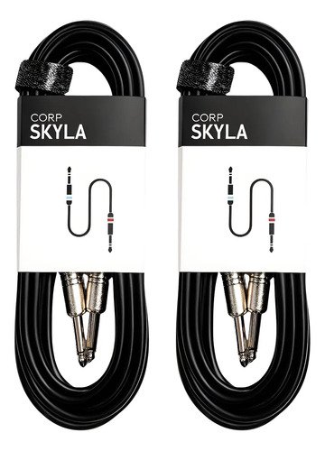 Pack X2 Cable Plug Profesional Guitarra 3 Metros y 6 Metros