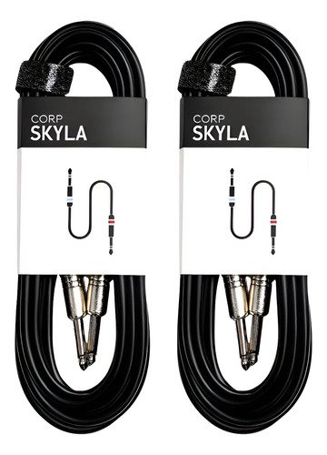 Pack X2 Cable Plug Profesional Guitarra 6 Metros